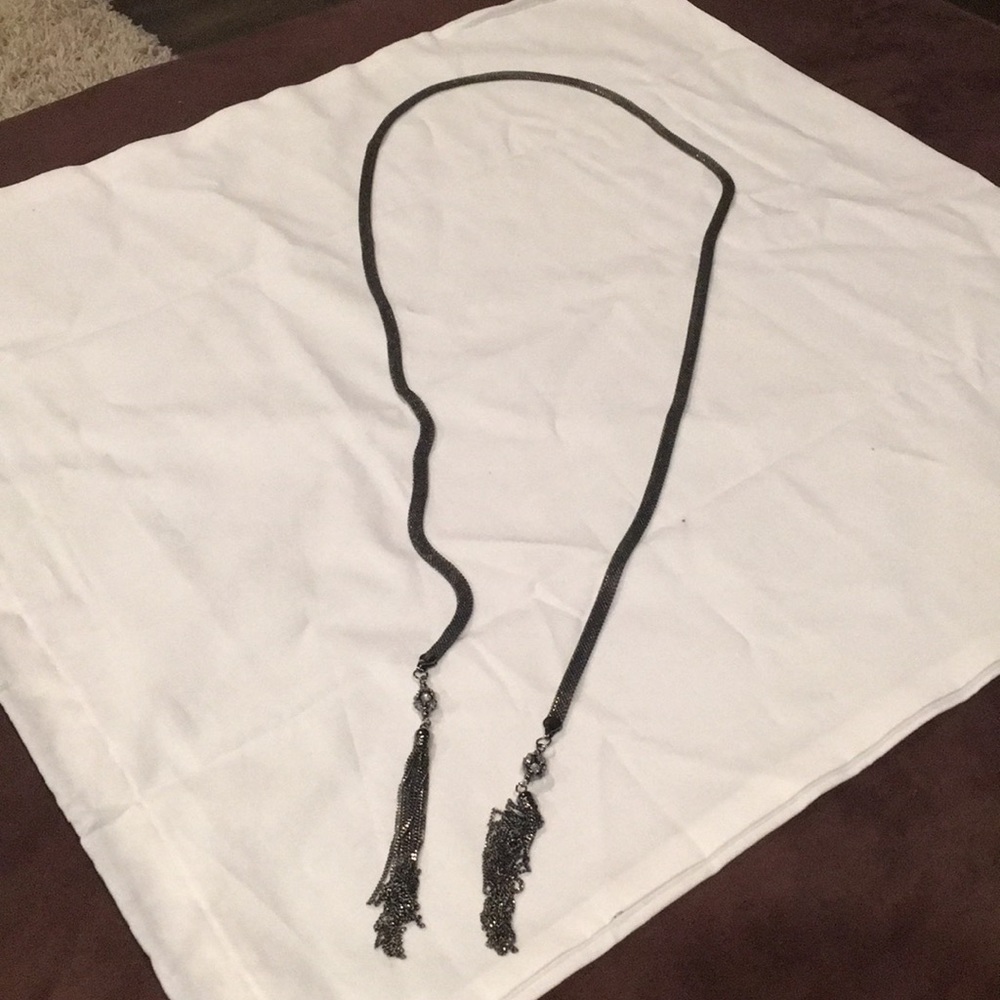 Black Mesh Laniard with decorative tassels